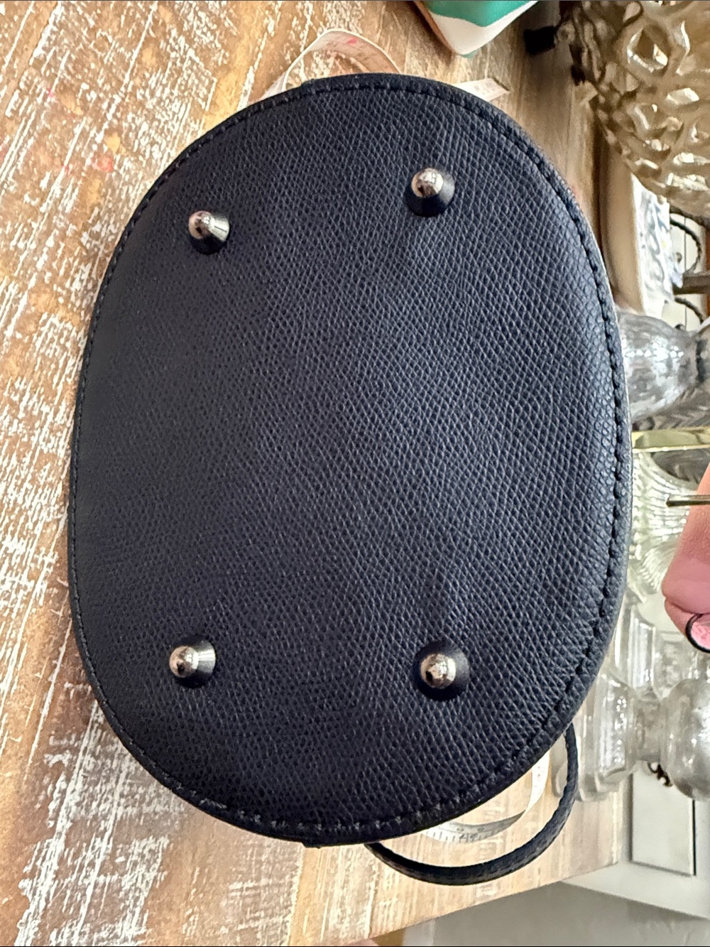 Small Black Leather Crossbody/Hand/ BackPack Camilla Rose /Vera Pelle. 10” tall. - Picture 11 of 11